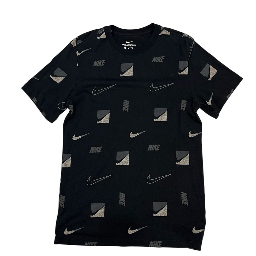 Nike Men's Black Tee with Patterned Accents